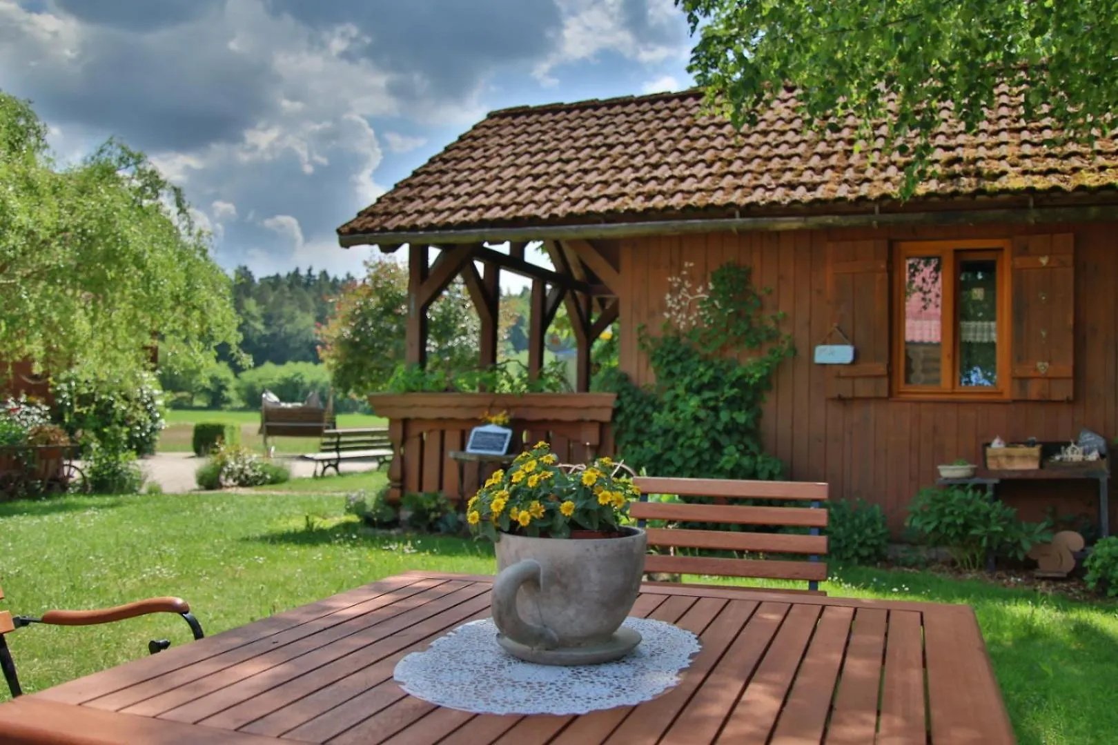Heumanns Blockhaeuser Am Wald Pottenstein Almanya